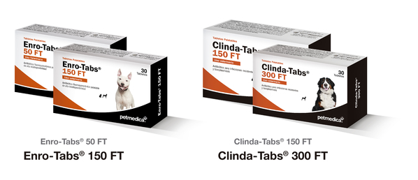 Nuevos Enro-Tabs® y Clinda-Tabs® se agregan al portafolio de Petmedica