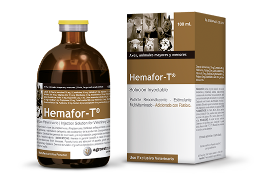 Hemafor-T® | Hematofos B12® NF estimulante del crecimiento y la producción - antianémico específico  