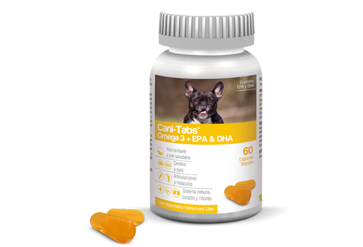 Cani-Tabs® Omega3 EPA & DHA omega 3 supplement in coated capsules. 