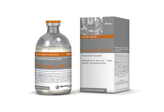 Ceftiodure® 100 L.A antibiótico de extra larga acción hasta 7 días de efectividad con una sola dosis - cero residuos en leche 