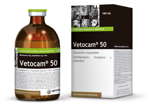 Vetocam® 50 antiinflamatorio no esteroideo. solución inyectable con acción antiinflamatoria, analgésica y antipirética; cox-2 selectivo. 