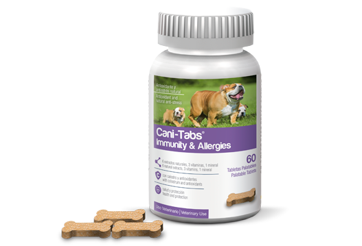Cani-Tabs® Immunity & Allergies inmunidad fortalecida - antioxidante antialérgico y antiestrés natural 