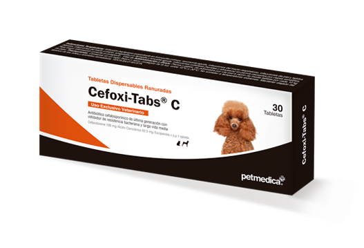 Cefoxi-Tabs® C last generation cephalosporin antibiotic with bacterial resistance inhibitor and long mean life 