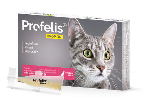 Profelis® Drop On poderoso ectoparasiticida de triple acción sólo para gatos 