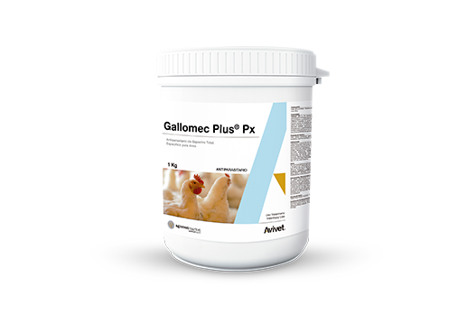 Gallomec® Plus Px total spectrum antiparasitic, specific for poultry. 