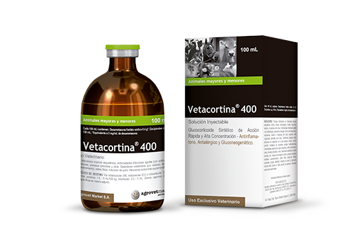 Vetacortina® 400 synthetic glucocorticoid fast acting and high concentration anti-inflammatory, antiallergic and gluconeogenetic 