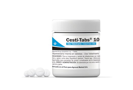 Cesti-Tabs® 10 antiparasitario interno tenicida específico 