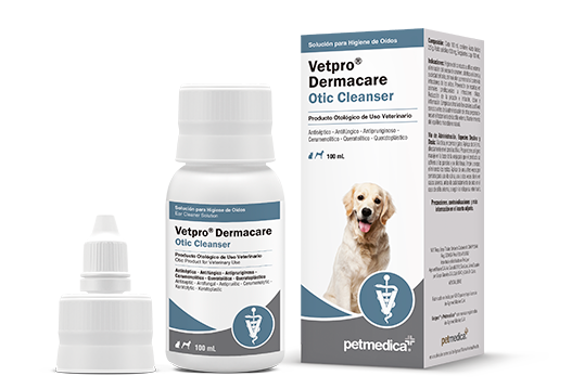 Vetpro® Dermacare Otic Cleanser antiséptico - antifúngico - antipruriginoso - cerumenolítico - queratolítico – queratoplástico 