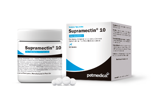 Supramectin® 10 endectocida - antiparasitario oral interno y externo de acción sistémica para perros medianos y grandes 