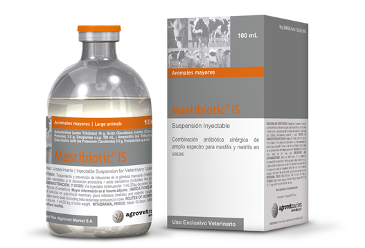 Mastibiotic® IS combinación antibiótica sinérgica de amplio espectro para mastitis y metritis en vacas  uso veterinario  