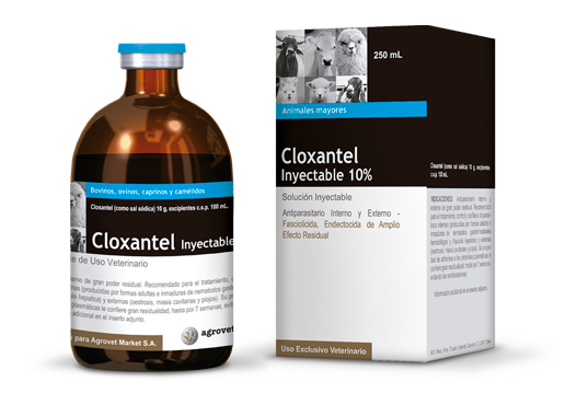 Cloxantel Inyectable 10% fasciolicide and endectocide of prolonged residual action 