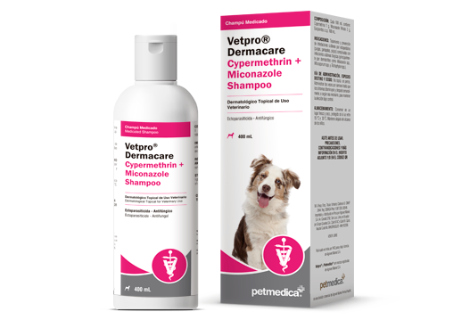Vetpro® Dermacare Cypermethrin + Miconazole Shampo ectoparasiticida - antifúngico 