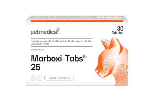 Marboxi-Tabs® 25 fluoroquinolona de tercera generación, amplio espectro y amplia distribución tisular 