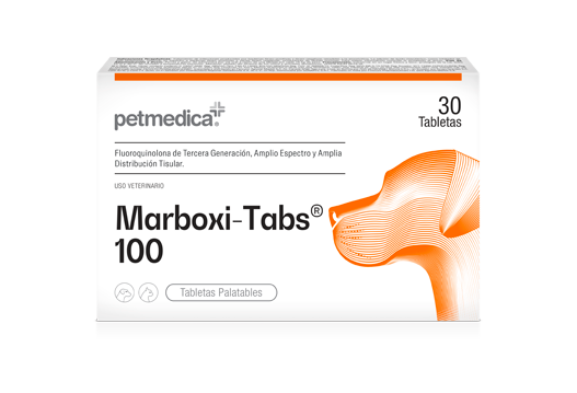 Marboxi-Tabs® 100 fluoroquinolona de tercera generación, amplio espectro y amplia distribución tisular 