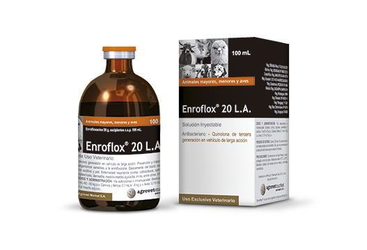 Enroflox® 20 L.A. quinolona de tercera generación en vehículo de larga acción. 